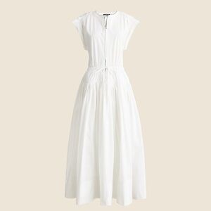 J crew Drop waist midi dress in cotton poplin NWOT